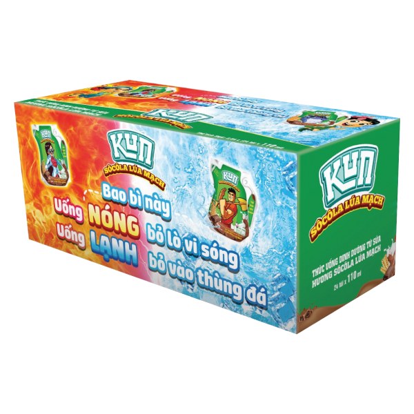 Sữa Kun Socola Lúa Mạch Thùng 24 Túi 110Ml