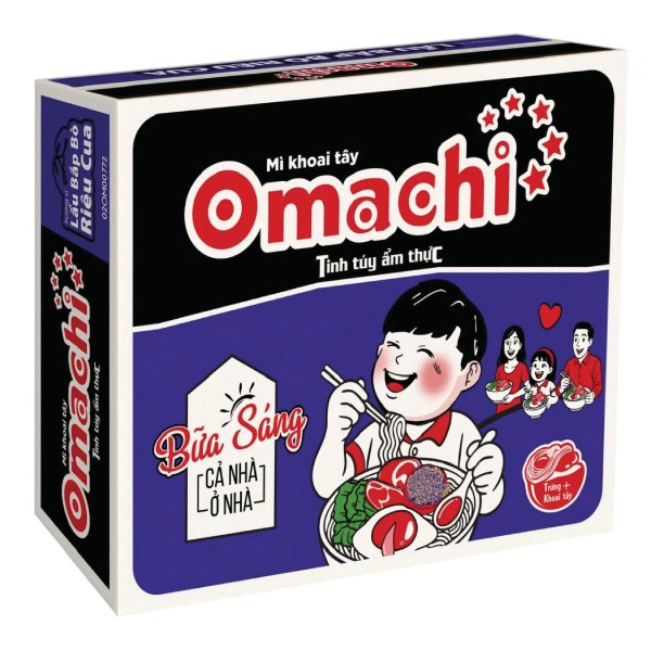 Mì Omachi Lẩu Bắp Bò Riêu Cua Thùng 30 Gói 80G