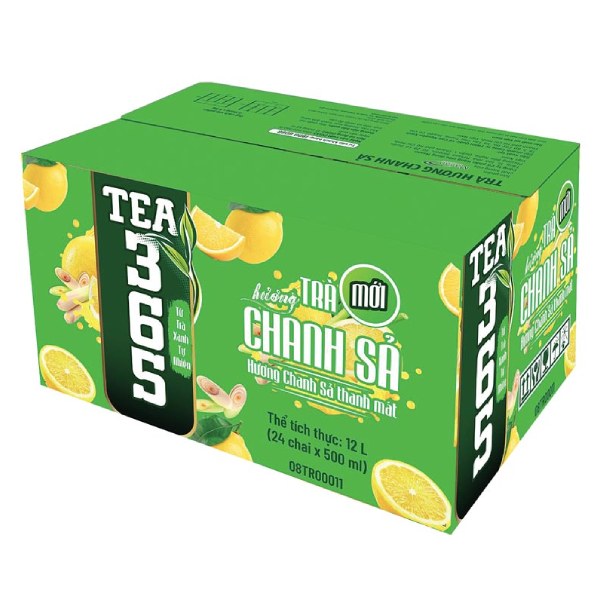 Trà Bupnon 365 Chanh Sả Thùng 24 Chai 500Ml