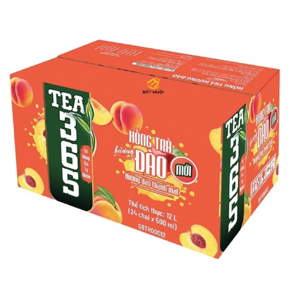 Trà Bupnon 365 Đào Thùng 24 Chai 500Ml