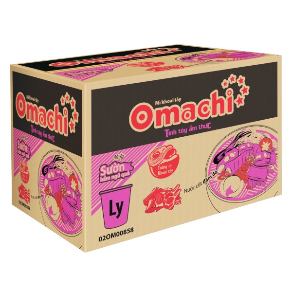 Mì Omachi Sườn Hầm Ngũ Quả Thùng 24 Ly 70G