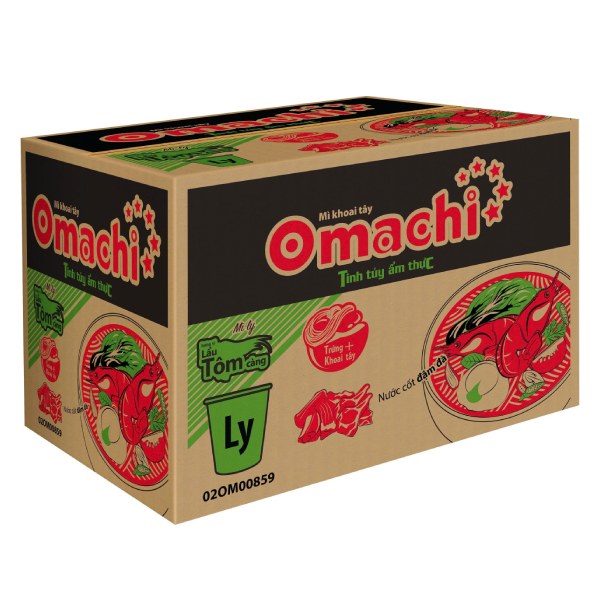Mì Omachi Lẩu Tôm Càng Thùng 24 Ly 67G