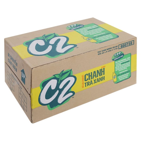 Trà Xanh C2 Chanh Thùng 24 Chai*455Ml