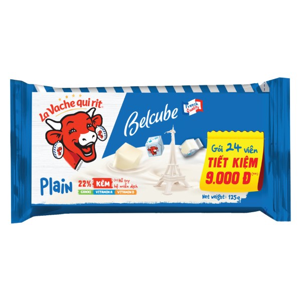 Phô Mai Vuông Con Bò Cười Belcube Vị Sữa 125G