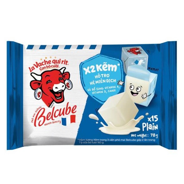 Phô Mai Vuông Con Bò Cười Belcube Vị Sữa 78G