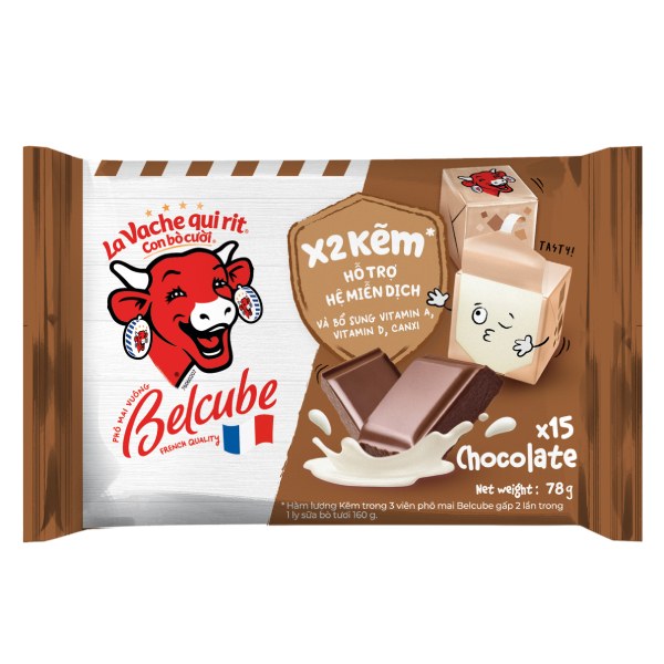 Phô Mai Vuông Con Bò Cười Belcube Vị Socola 78G