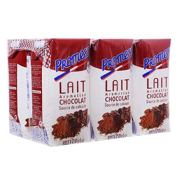 Lốc 6 Sữa Tươi Tiệt Trùng Promess Socola Hộp 200Ml