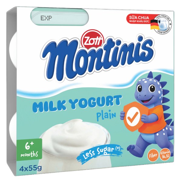 Lốc 4 Sữa Chua Zott Montinis Nguyên Bản 55G