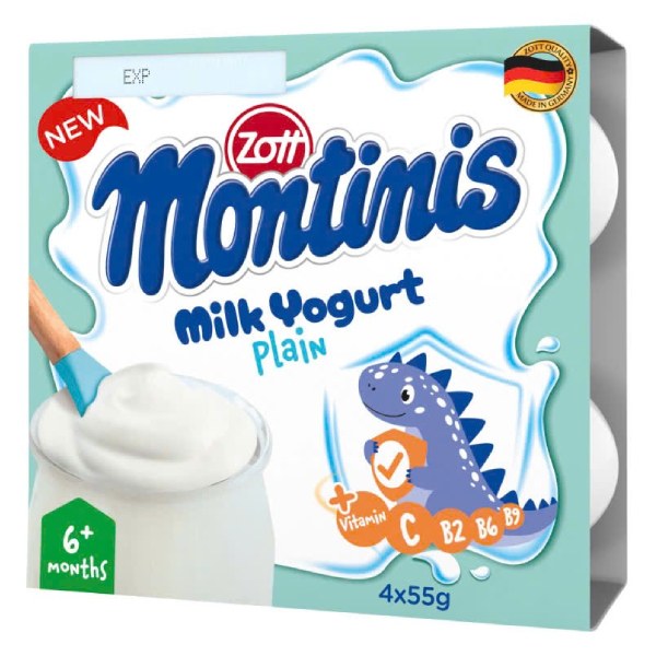 Lốc 4 Sữa Chua Zott Montinis Nguyên Bản 55G