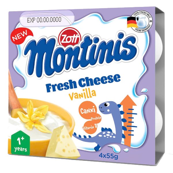 (Only Emartmall) Lốc 4 Phô Mai Tươi Zott Montinis Vị Vani 55G