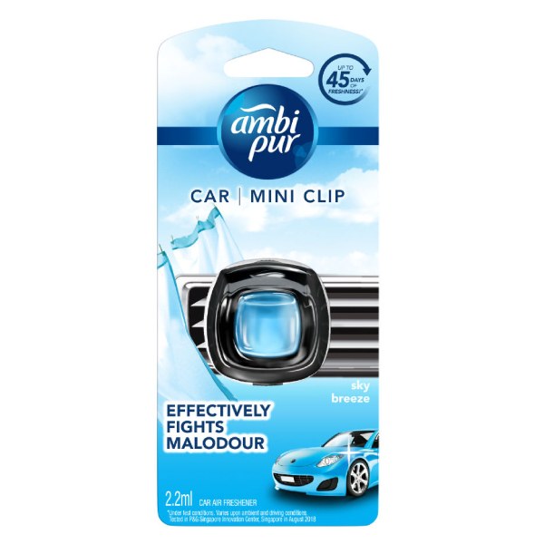Nước Hoa Ambi Pur Kẹp Cửa Gió Xe Hơi Hương Tươi Mát 2.2Ml