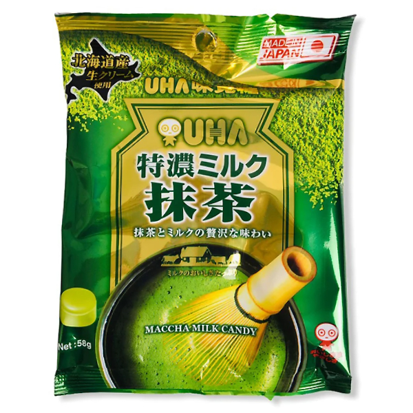 Kẹo Sữa Uha Tokuno Trà Xanh Gói 58G
