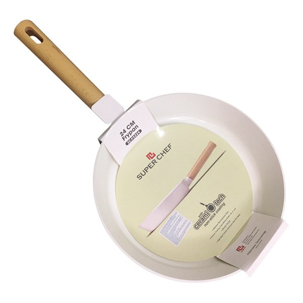 Chảo Chiên Đáy Từ Tráng Men Trắng Super Chef SCF2224 24Cm