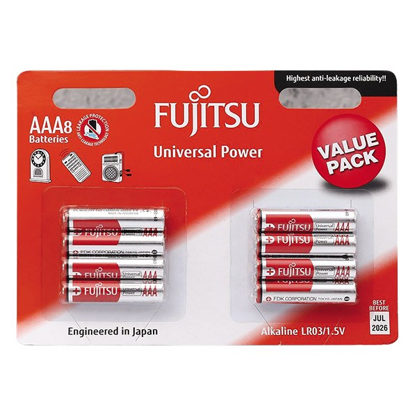 Vỉ 8 Pin AAA Fujitsu Alkaline