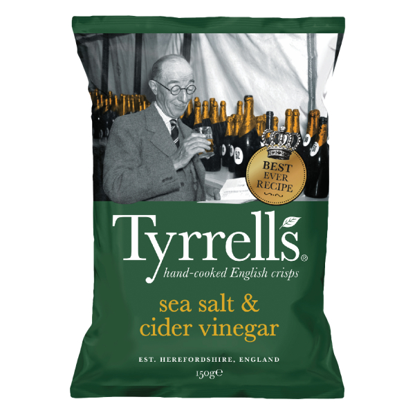 Snack Khoai Tây Chiên Tyrrells Muối Biển Và Giấm Táo 150G