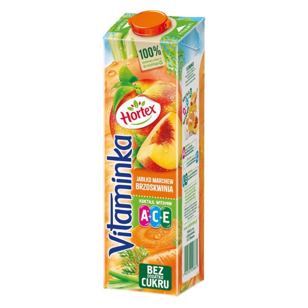 Nước Ép Hortex Vitaminka Cà Rốt Táo Đào Hộp 1L