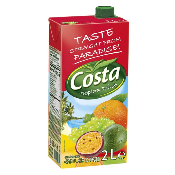 Nước Ép Trái Cây Costa Trái Cây Nhiệt Đới Hộp 2L