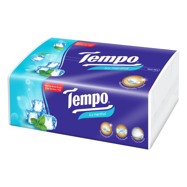 Khăn Giấy Tempo Softpack Icy Menthol 4 Lớp 90 Tờ