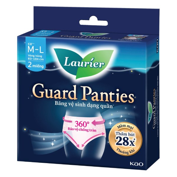 Băng Vệ Sinh Quần Laurier Ban Đêm Size M-L Hộp 2 Miếng