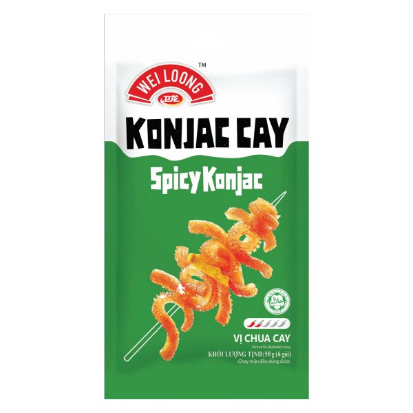 Snack Weiloong Lá Sách Bò Chua Cay Gói 50G