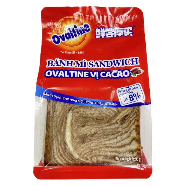 Bánh Mì Sandwich Ovaltine Cacao Gói 95G