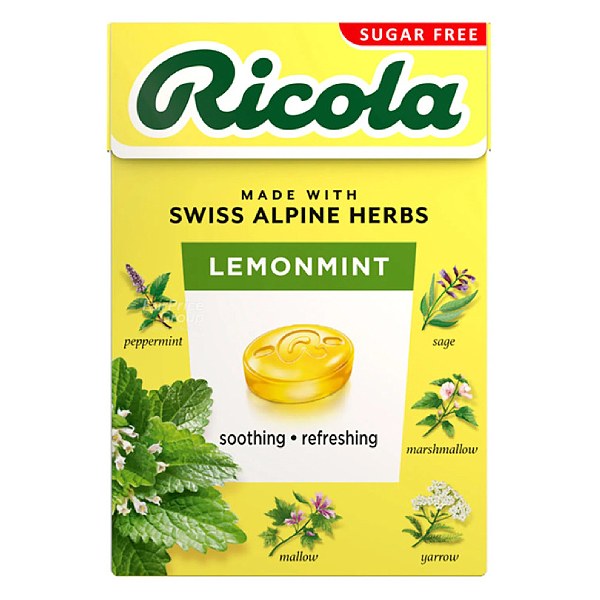 Viên Ngậm Ricola Chanh Bạc Hà Hộp 40G