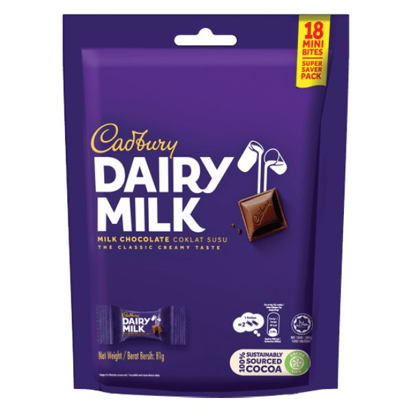 Socola Sữa Cadbury Dairy Milk Miếng Nhỏ Gói 81G