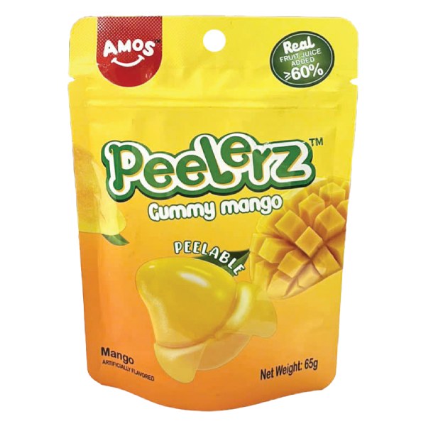 Kẹo Dẻo Amos Peelerz Vị Xoài Lột Vỏ Gói 65G