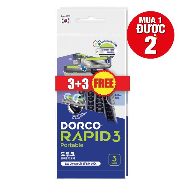 Bộ 3 Dao Cạo Dorco Rapid 3