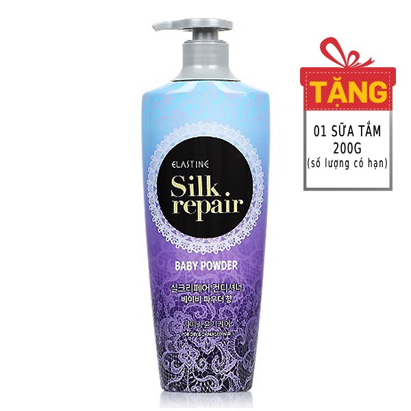 Kem Xả Elastine Silk Repair Baby Powder 550Ml