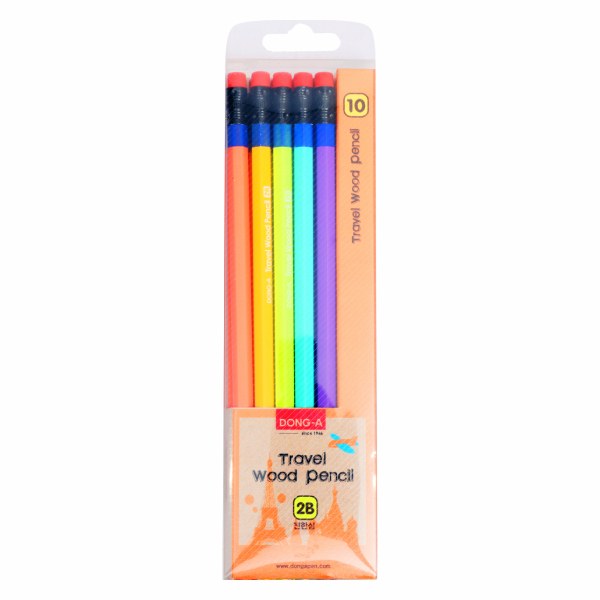 Lô 10 Bút Chì Gỗ Dong-A Travelwood 2B
