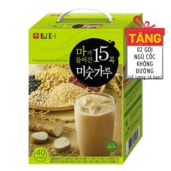 Bột Ngũ Cốc Damtuh 15 Loại Hạt Hộp 40 Gói*20G