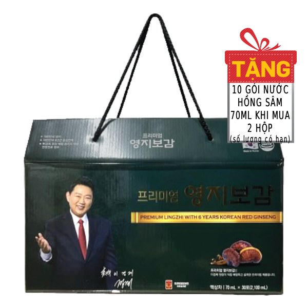 Hộp Quà Nấm Linh Chi Và Hồng Sâm Hàn Quốc 6 Tuổi Dr.Lee 30Gói*70Ml