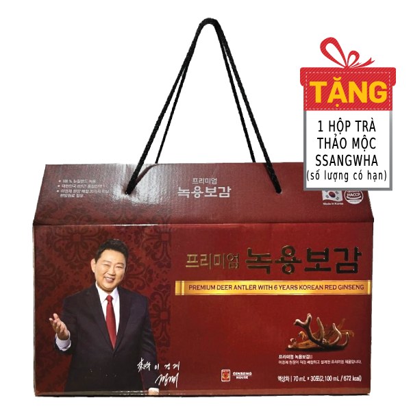 Hộp Quà Nhung Hươu Và Hồng Sâm Hàn Quốc 6 Tuổi Chong Kun Dang 30Gói*70Ml