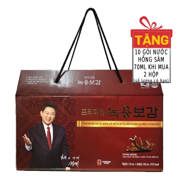 Hộp Quà Nhung Hươu Và Hồng Sâm Hàn Quốc 6 Tuổi Dr.Lee 30Gói*70Ml