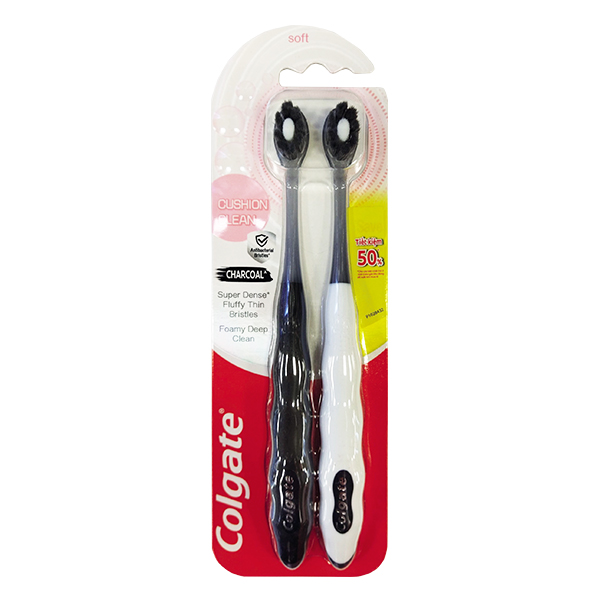 Bộ 2 Bàn Chải Đánh Răng Colgate Cushion Clean Charcoal