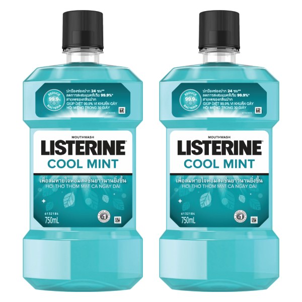 Lô 2 Nước Súc Miệng Listerine Coolmint 750Ml