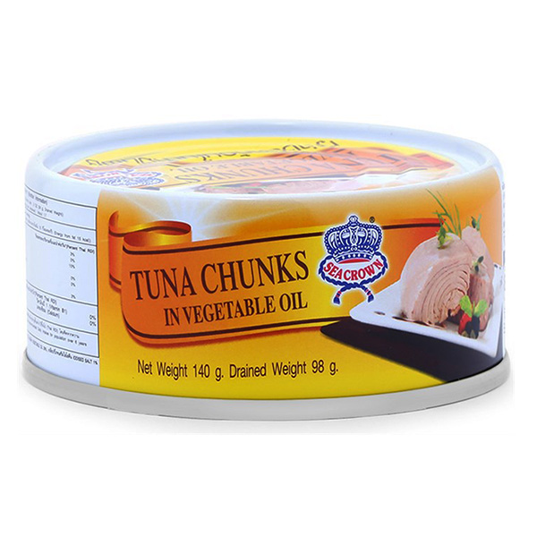 Cá Ngừ Sea Crown Xắt Khúc Ngâm Dầu Thực Vật 140G
