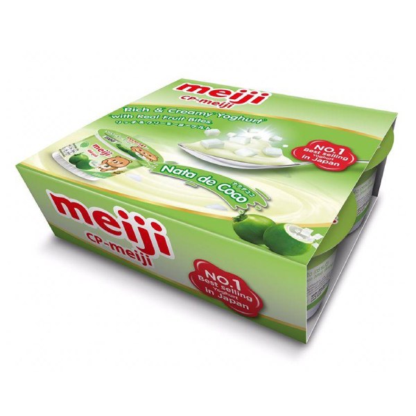 Lốc 4 Sữa Chua Thạch Dừa Meiji Hộp 90G