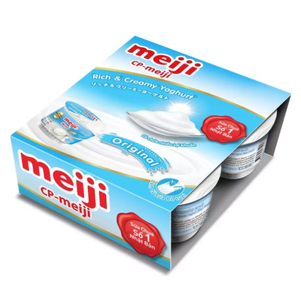 Lốc 4 Sữa Chua Ăn Meiji Nguyên Chất Hộp 90G