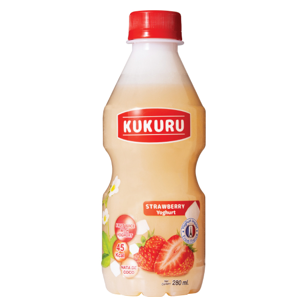 Nước Yogurt Kukuru Thạch Dừa Vị Dâu Chai 280Ml