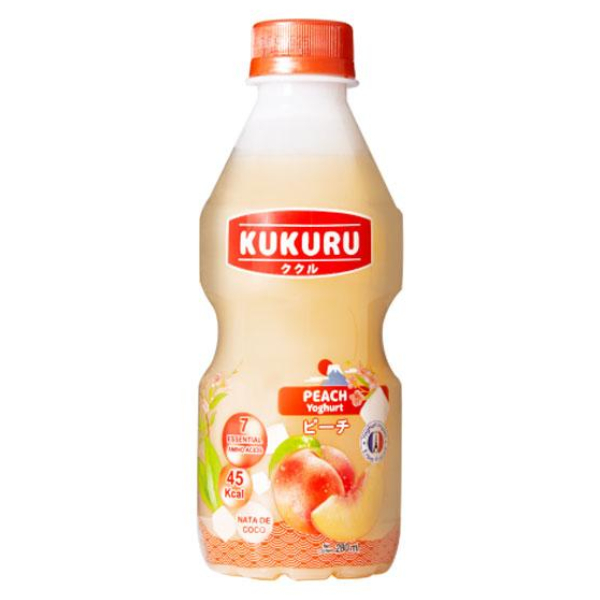 Nước Yogurt Kukuru Thạch Dừa Vị Đào Chai 280Ml