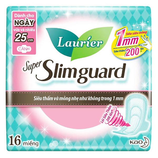 Băng Vệ Sinh Laurier Super Slimguard 1Mm 25Cm 16 Miếng