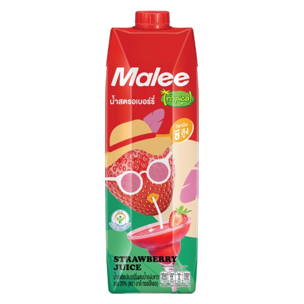 Nước Ép Malee Nho Trắng Và Dâu Tây Hộp 1L