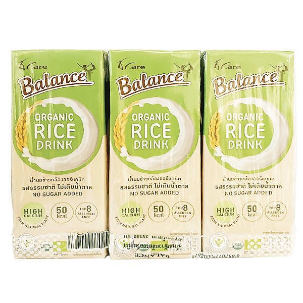 Lốc 3 Sữa Gạo Hữu Cơ Balance Không Đường Hộp 180Ml