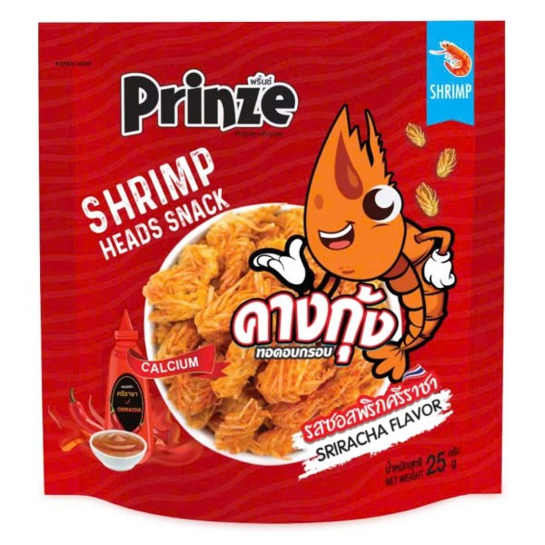 Snack Đầu Tôm Prinze Vị Sriracha Gói 25G