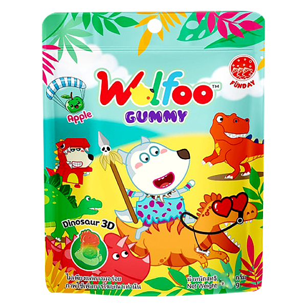 Kẹo Dẻo Wolfoo Hình Khủng Long Gói 45G