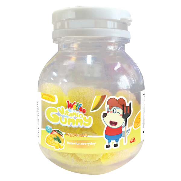 Kẹo Dẻo Wolfoo Có Nhân Vị Xoài Hũ 68G