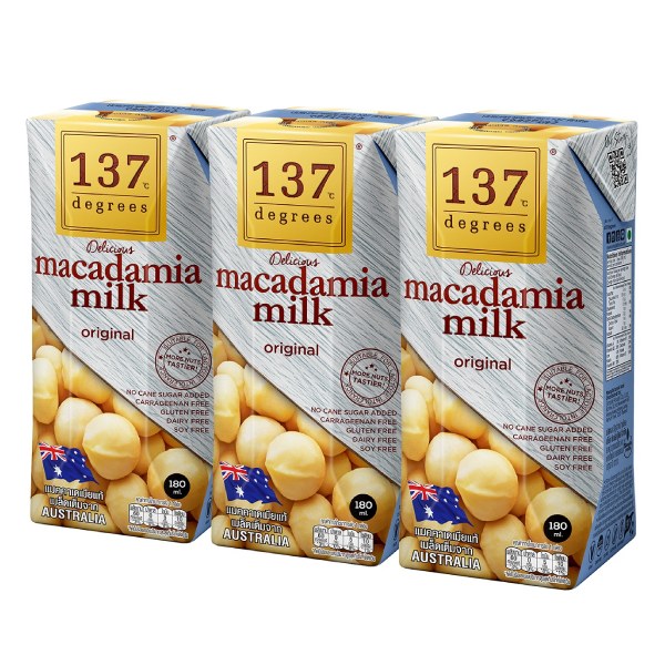 Lốc 3 Sữa 137 Degrees Hạt Macca Nguyên Chất Hộp 180Ml