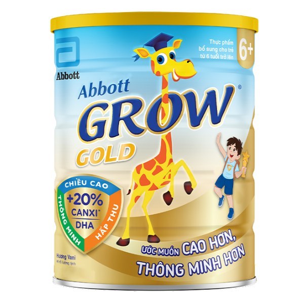 Sữa Bột Grow Gold 6+ Vani Hộp Thiếc 800G